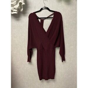 Fashion Nova Burgundy Sweater Dress Size Large
